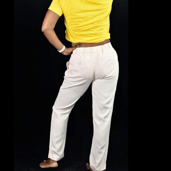 Obey Charlie Trouser Pant Peach Cropped Pleated Cuffed Pastel Tapered Size Small - Picture 3 of 12